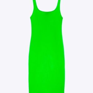 Lime Green Zara Midi dress  NWT.